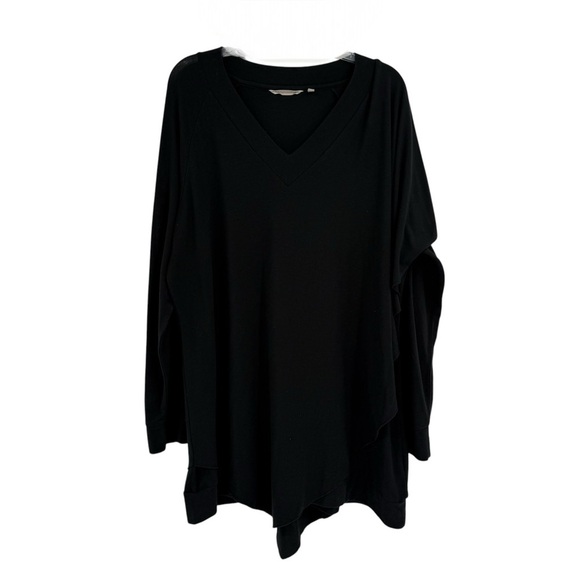 Soft Surroundings Women’s Top Black Long Cape Sleeve V-Neck Size 1X - Picture 3 of 11